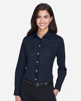 Devon & Jones Women's Crown Collection Solid Stretch Twill Woven Dress Shirt