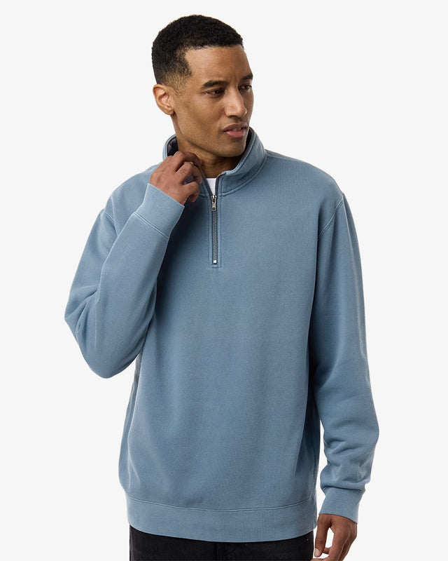 Independent Trading Co. Men's Pigment-Dyed Quarter-Zip Pullover