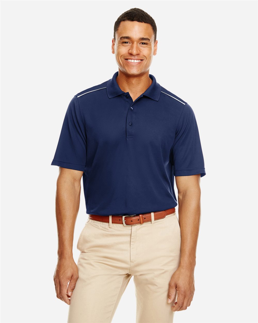 CORE365 Men's Radiant Performance Piqué Polo with Reflective Piping
