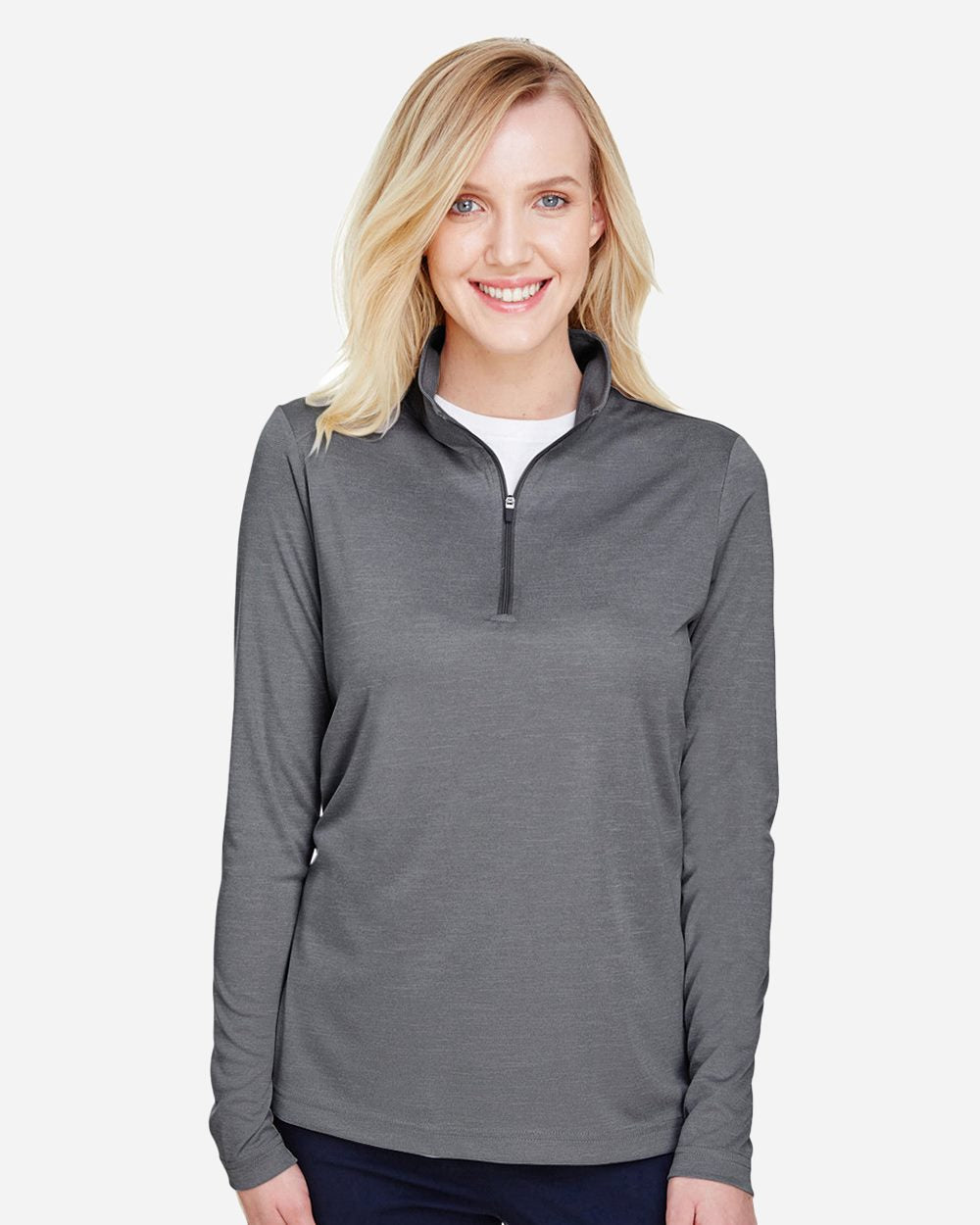 Team 365 Women's Zone Sonic Heather Performance Quarter-Zip Pullover