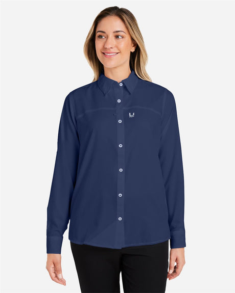 HUK Women's Tide Point Long Sleeve Shirt