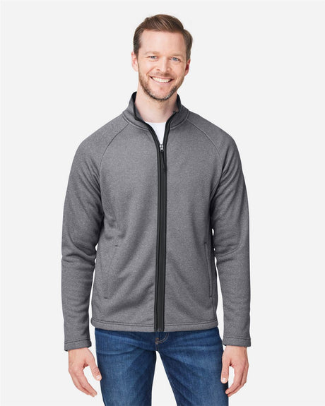 CORE365 Men's Venture Heathered Stripe Full-Zip Jacket