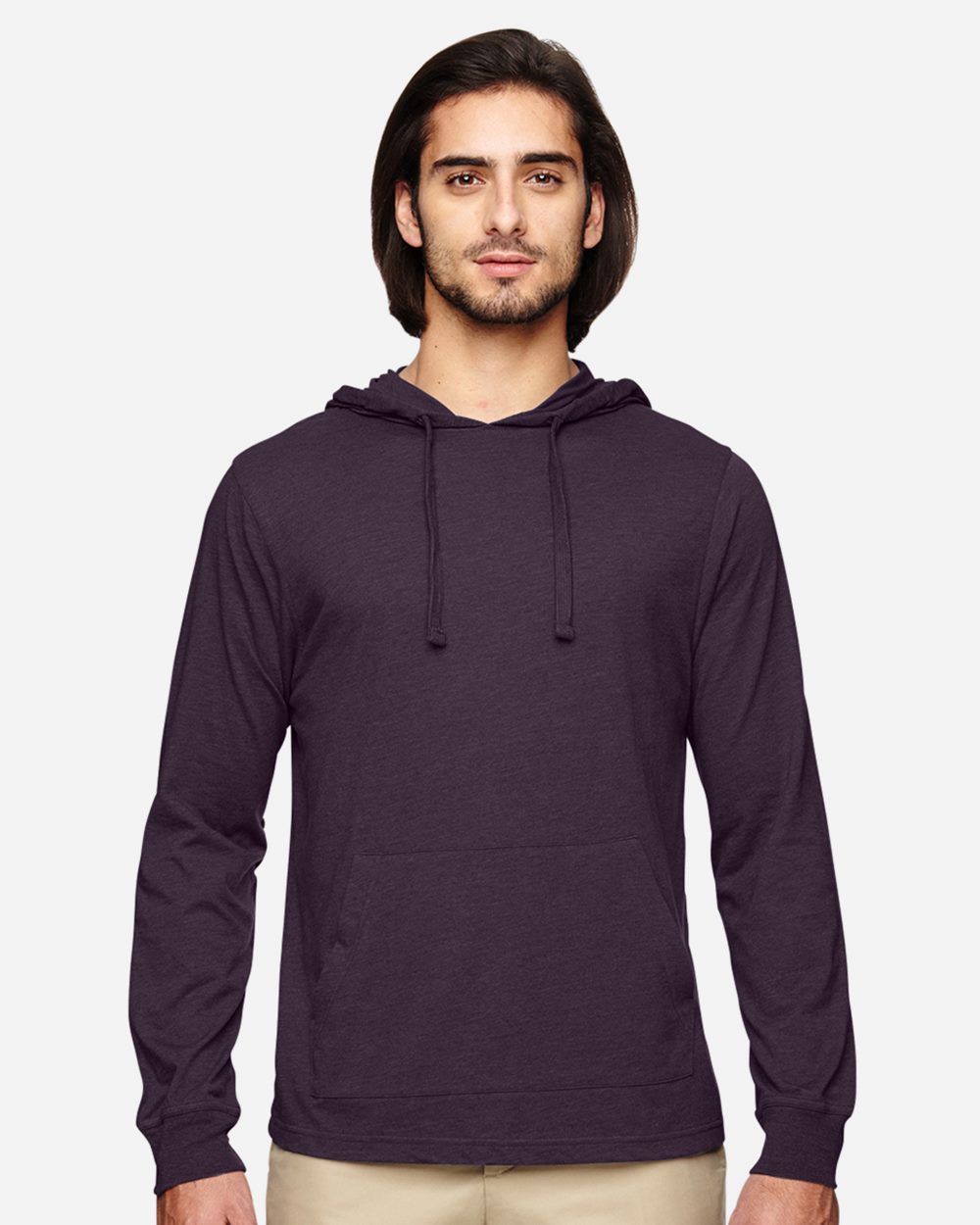 econscious Men's Eco Jersey Pullover Hooded Long Sleeve T-Shirt
