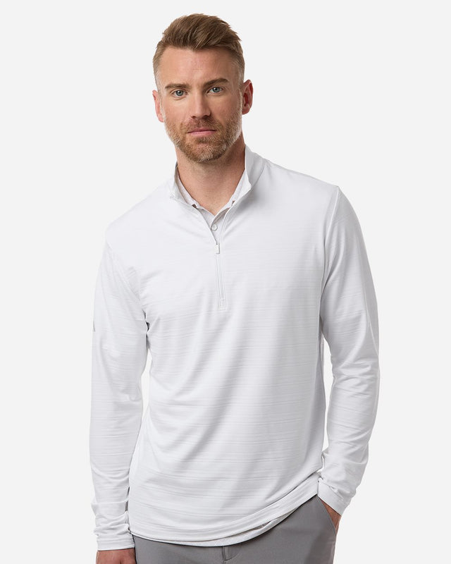 adidas Men's Textured Stripe Quarter-Zip Pullover