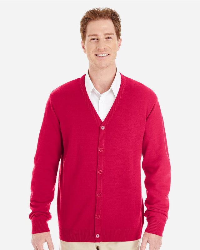 Harriton Men's Pilbloc V-Neck Button Cardigan Sweater