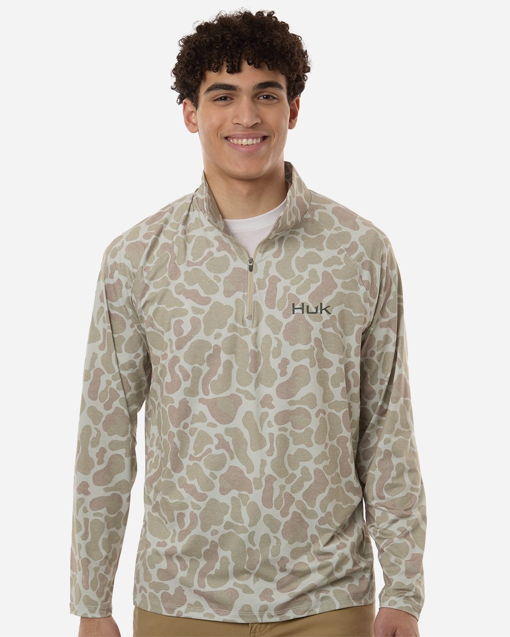 HUK Men's Airweight KC Printed Quarter-Zip Pullover