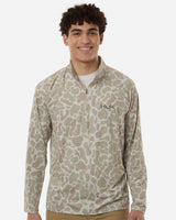 HUK Men's Airweight KC Printed Quarter-Zip Pullover
