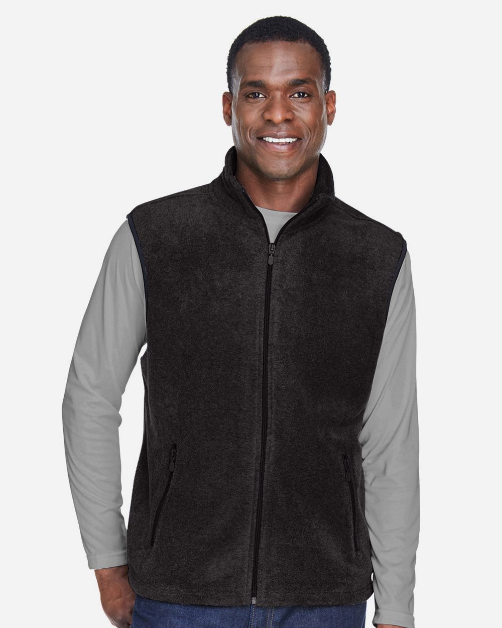 Harriton Men's Fleece Full-Zip Vest