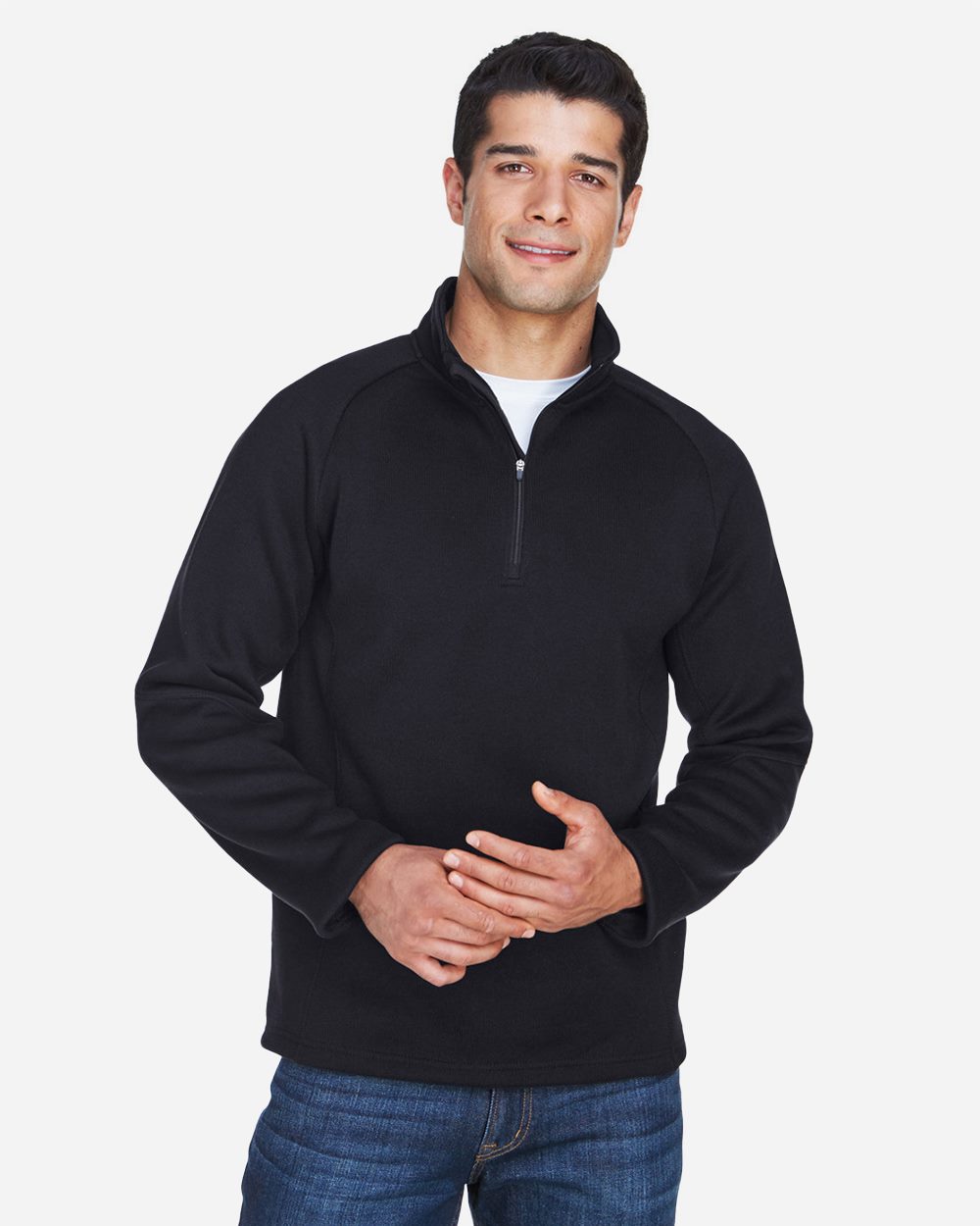 Devon & Jones Men's Bristol Sweater Fleece Quarter-Zip Pullover