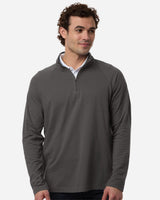 Devon & Jones Men's Seaton Pebble Textured Quarter-Zip Pullover