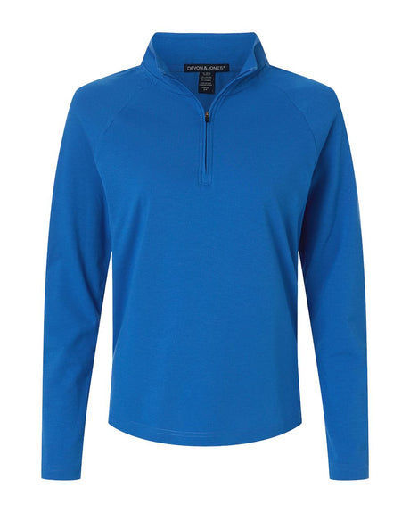 Devon & Jones Women's Seaton Pebble Textured Quarter-Zip Pullover