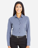 Devon & Jones Women's CrownLux Performance Tonal Mini Check Woven Dress Shirt