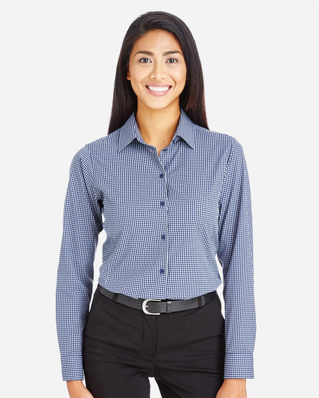 Devon & Jones Women's CrownLux Performance Tonal Mini Check Woven Dress Shirt