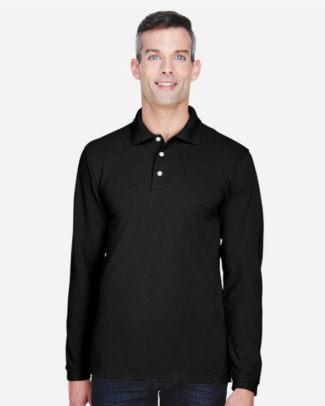 Harriton Men's Easy Blend Long Sleeve Polo