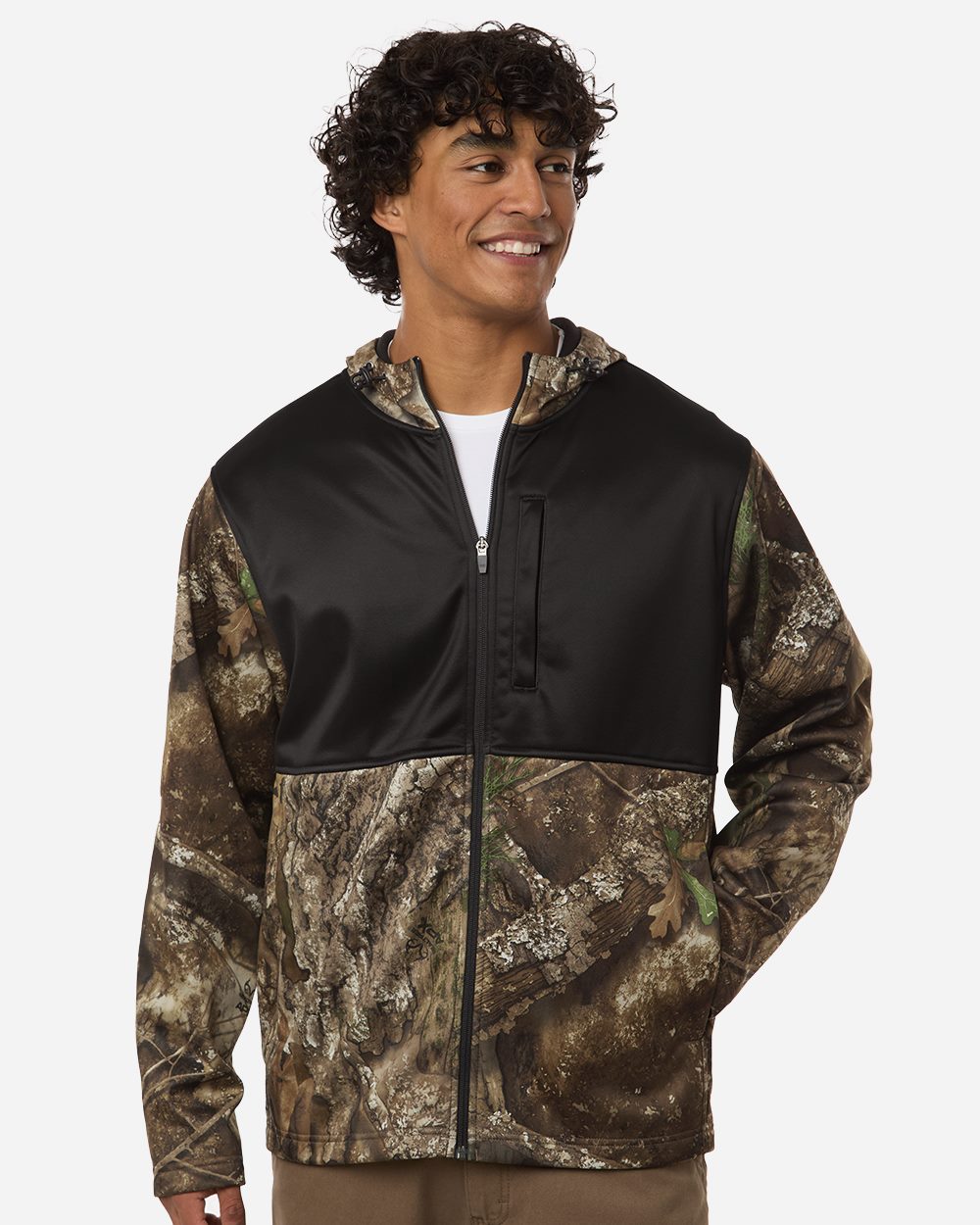 RealTree Men's Realtree Performance Colorblocked Full-Zip Hooded Sweatshirt