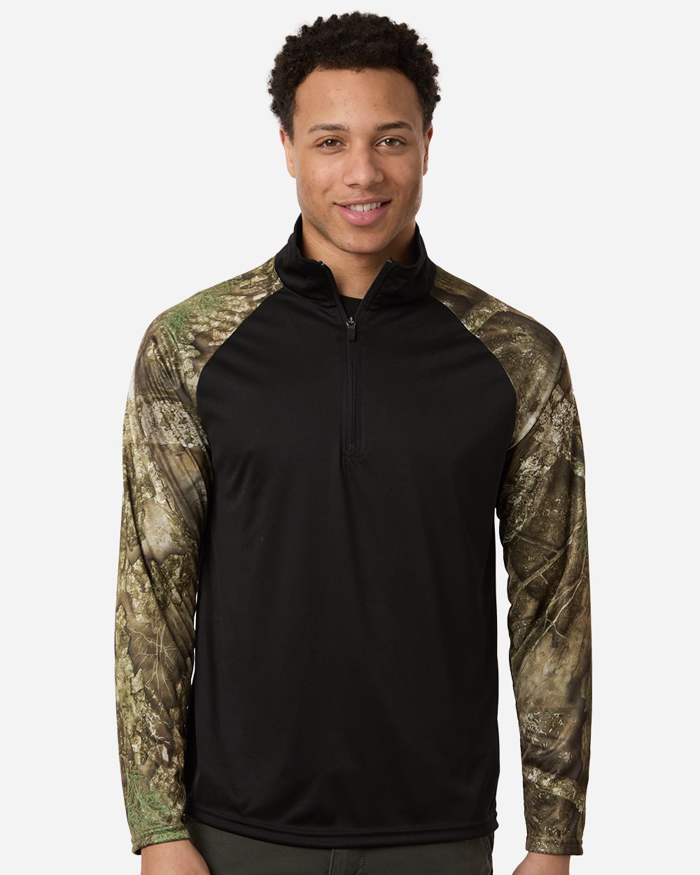 RealTree Men's Realtree Performance Colorblocked Quarter-Zip Pullover