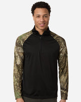 RealTree Men's Realtree Performance Colorblocked Quarter-Zip Pullover
