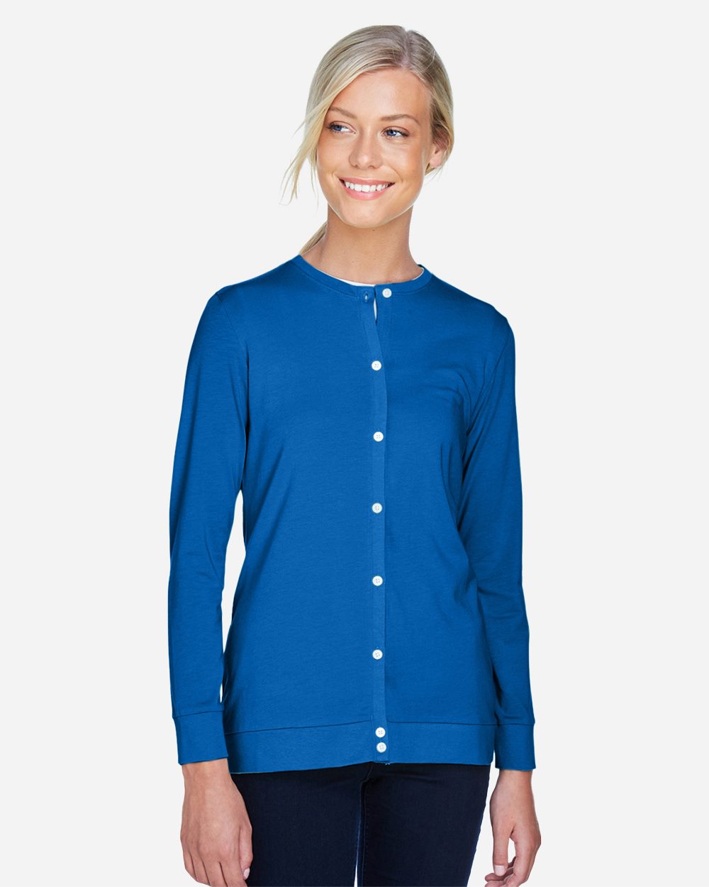Devon & Jones Women's Perfect Fit Ribbon Cardigan