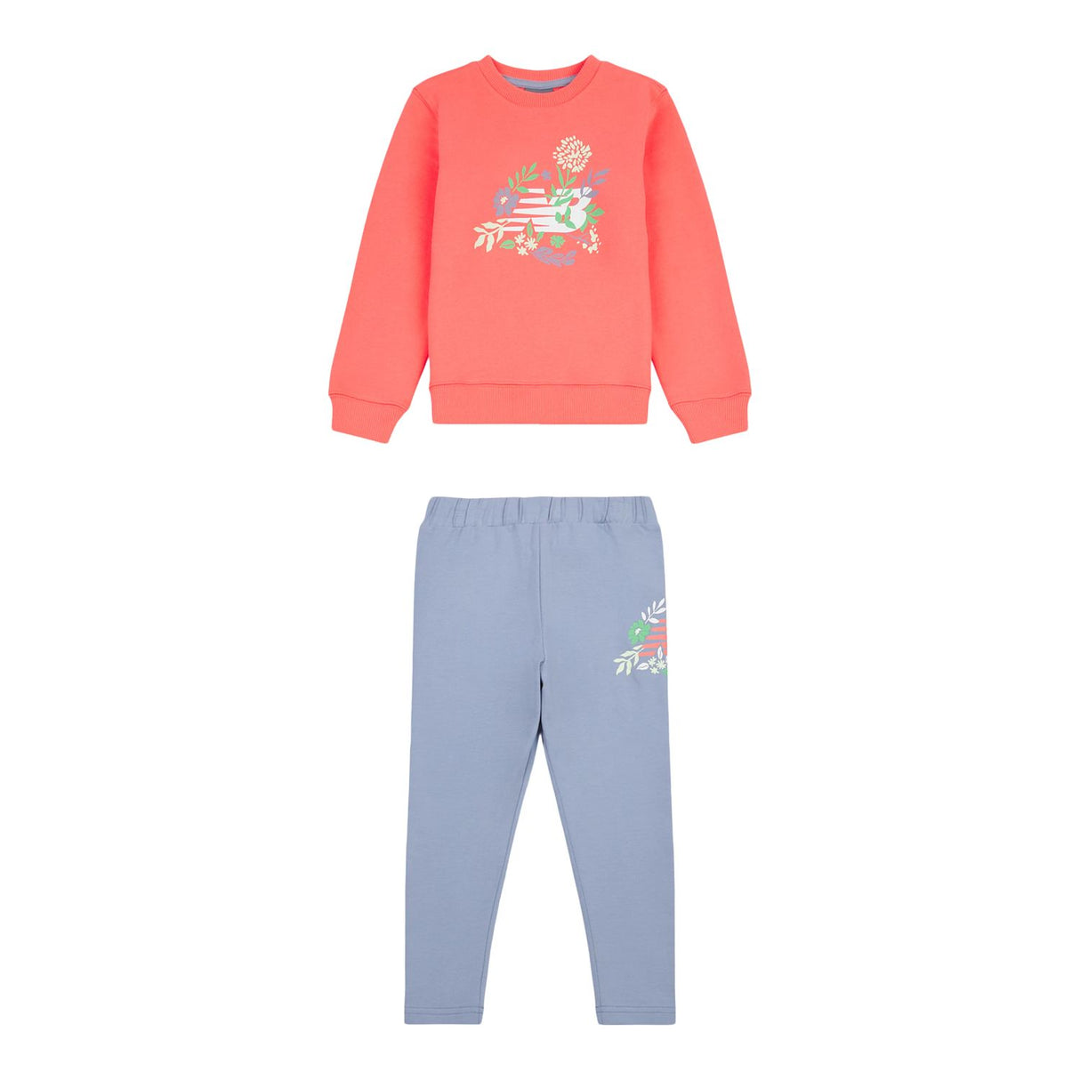 New Balance Girls' Floral Crew and Leggings Set-2