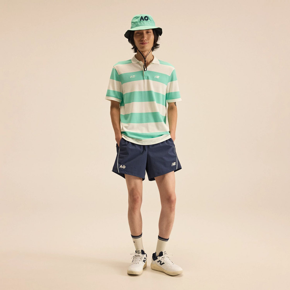 New Balance Men's Australian Open Striped Premium Polo-2
