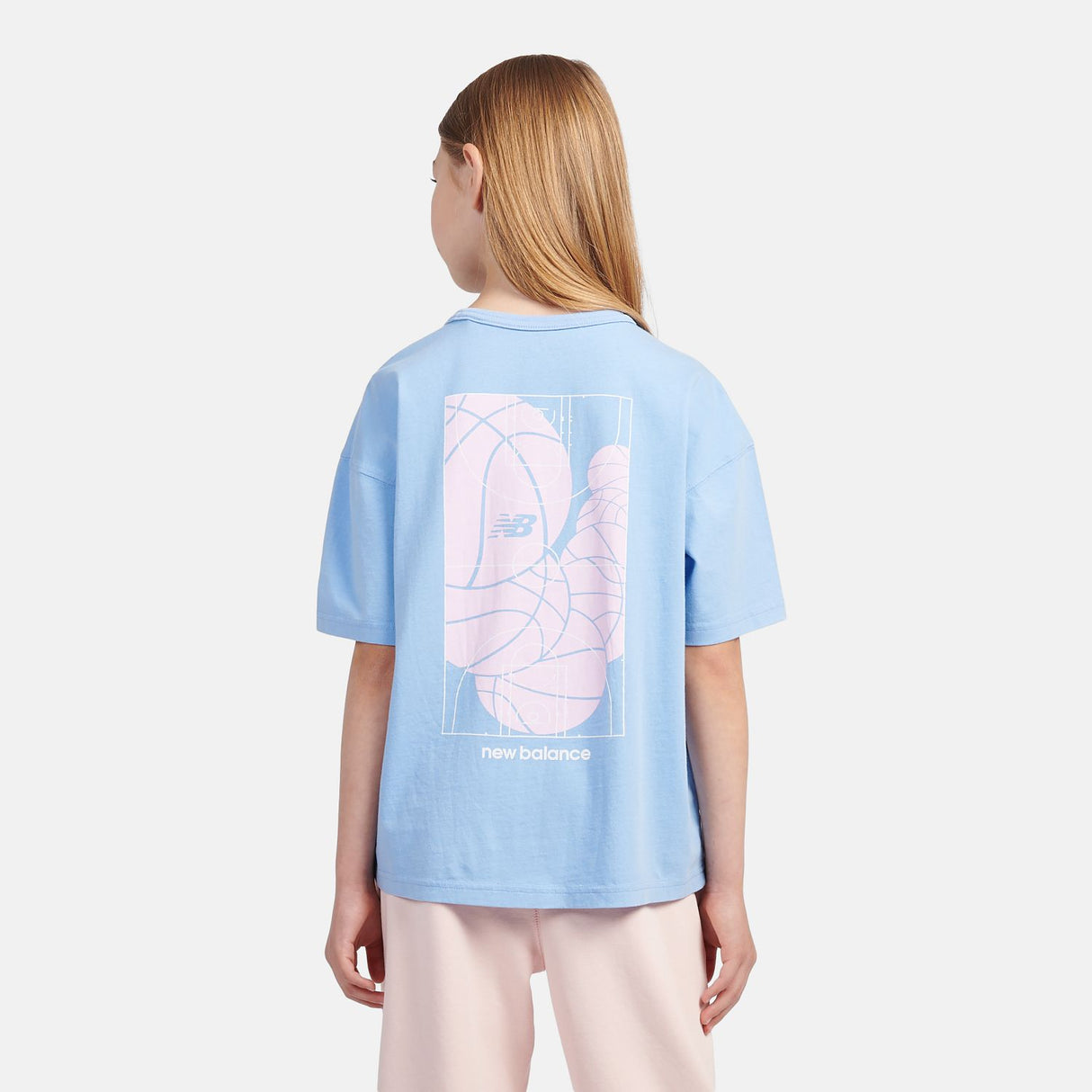 New Balance Girls' Hoops Court Graphic T-Shirt-8