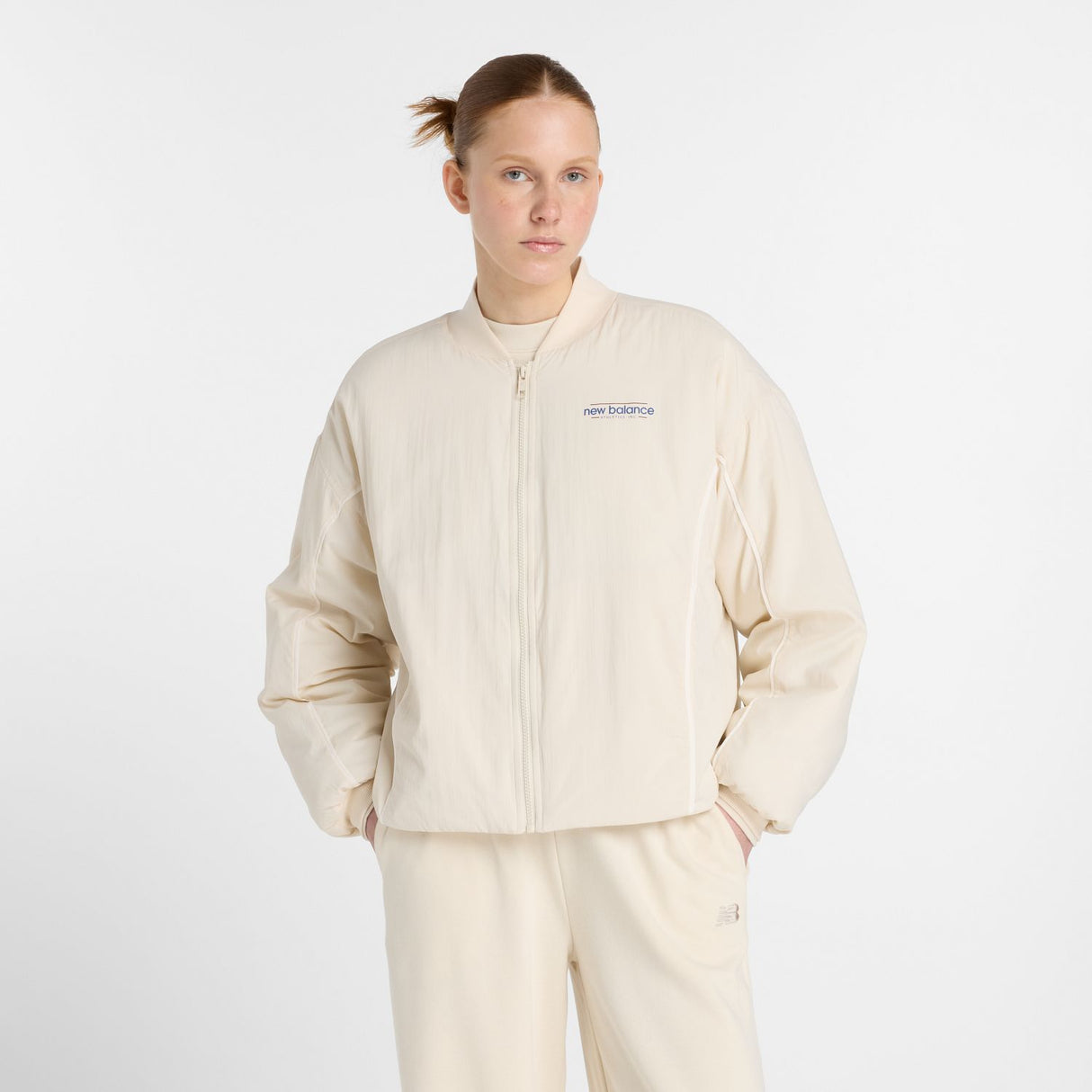 New Balance Women's Reimagined Woven Bomber Jacket-1