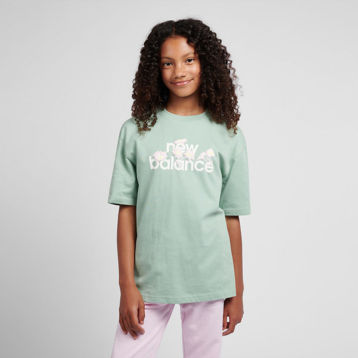 New Balance Girls' Flower Branded Logo T-Shirt-5