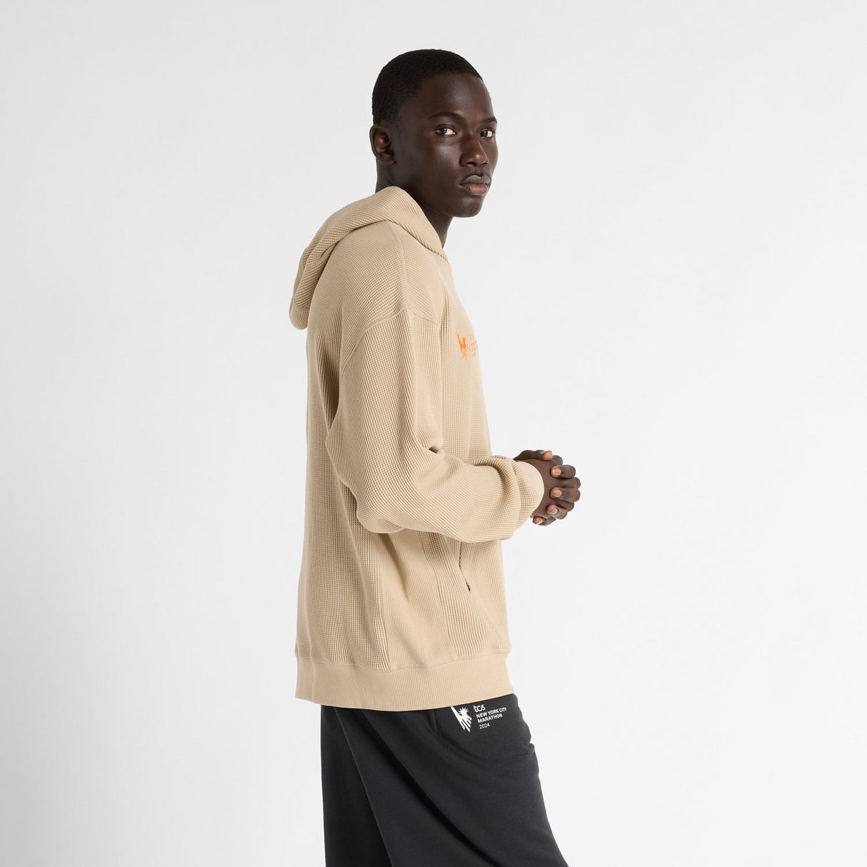 New Balance Men's NYC Marathon Waffle Knit Hoodie-4