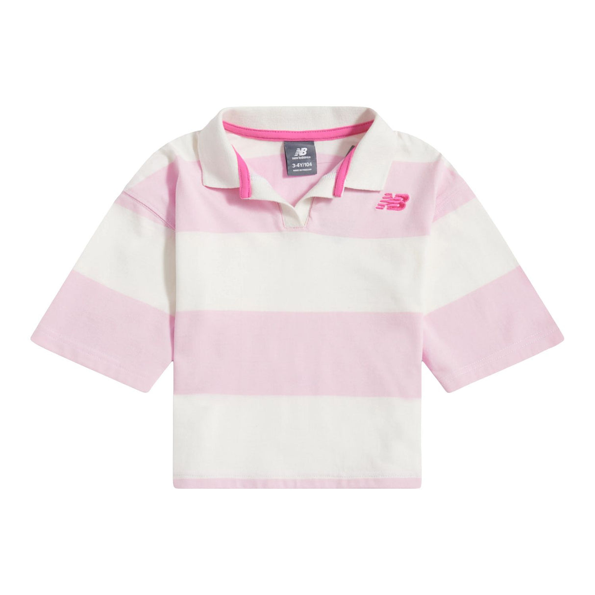 New Balance Girls' Striped Rugby Polo-1
