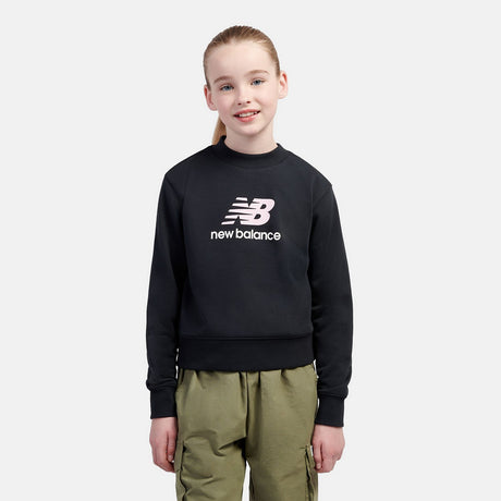 New Balance Girls' BB Stacked Logo Crew-5