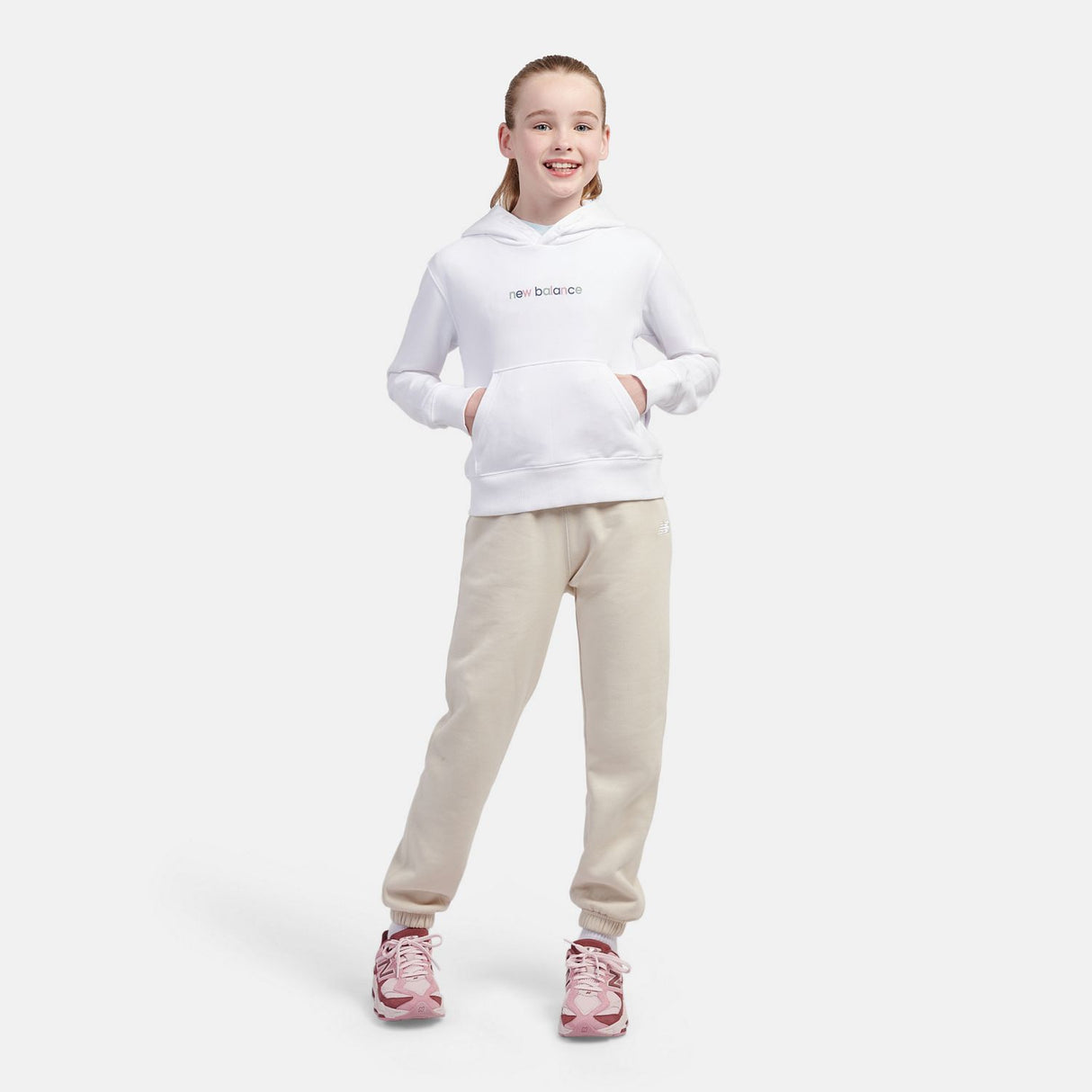 New Balance Girls' Colorblock Shoe Graphic Hoodie-5
