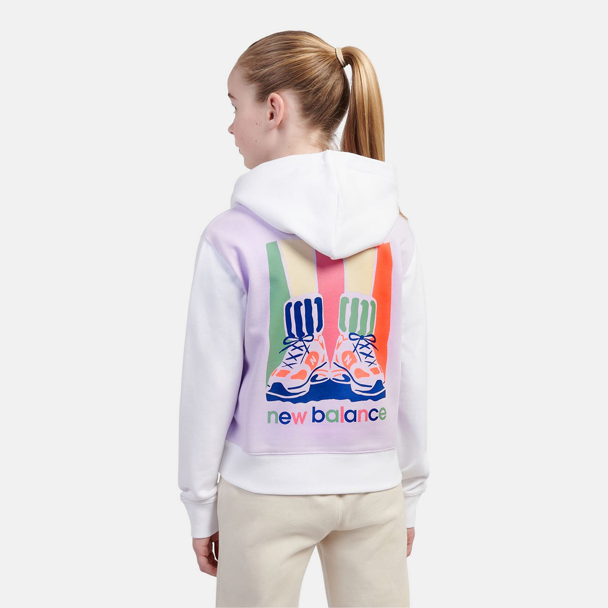New Balance Girls' Colorblock Shoe Graphic Hoodie-8