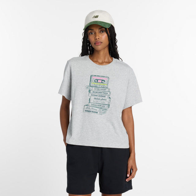 New Balance Women's RBC Brooklyn Half Graphic T-Shirt - Cassette-1