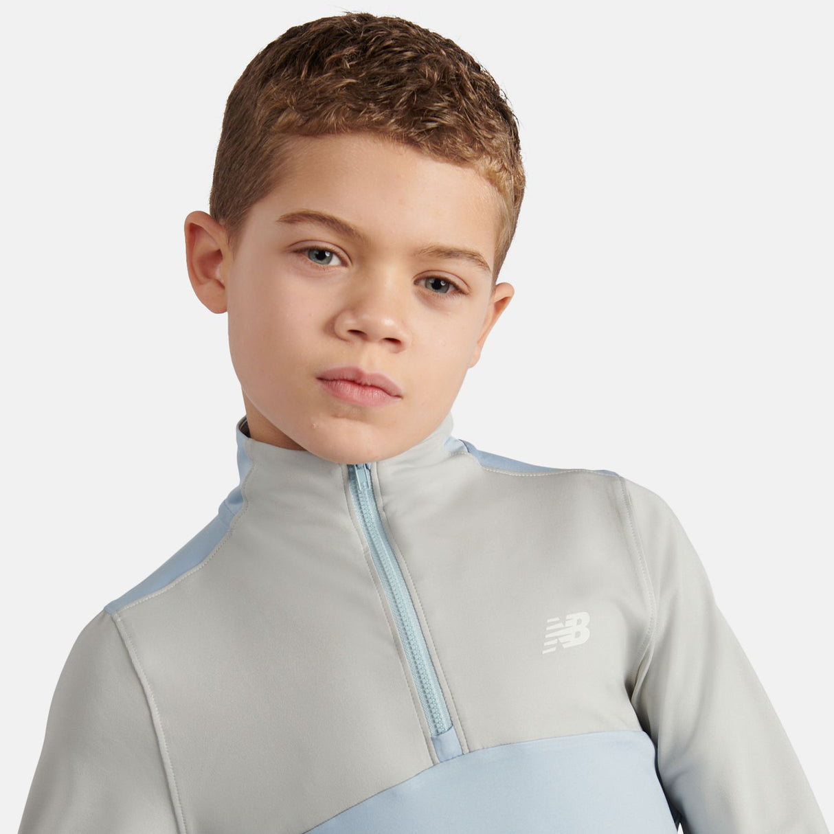 New Balance Boys' Contrast Panel Quarter Zip-8