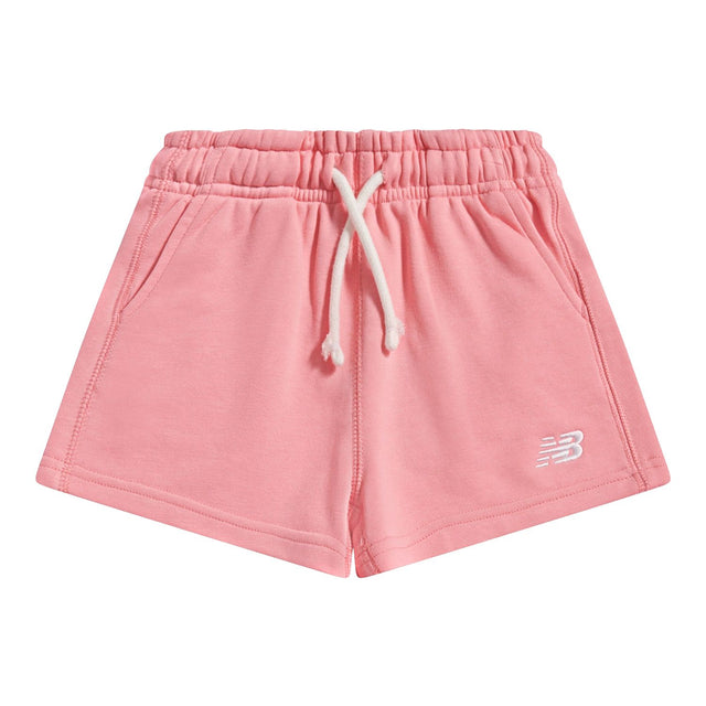 New Balance Girls' French Terry Small Logo Shorts-1