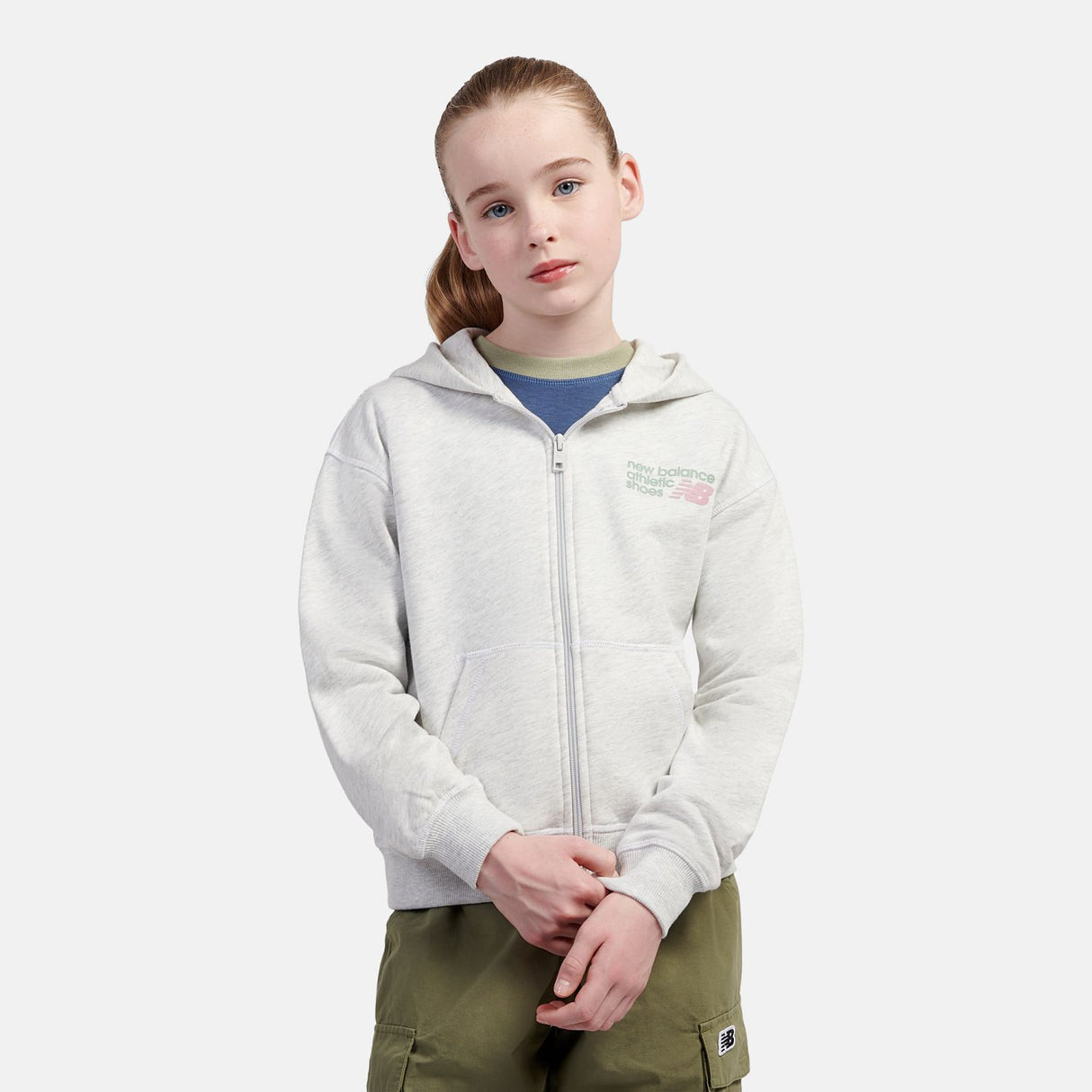 New Balance Girls' Athletic Shoes Full Zip Hoodie-6