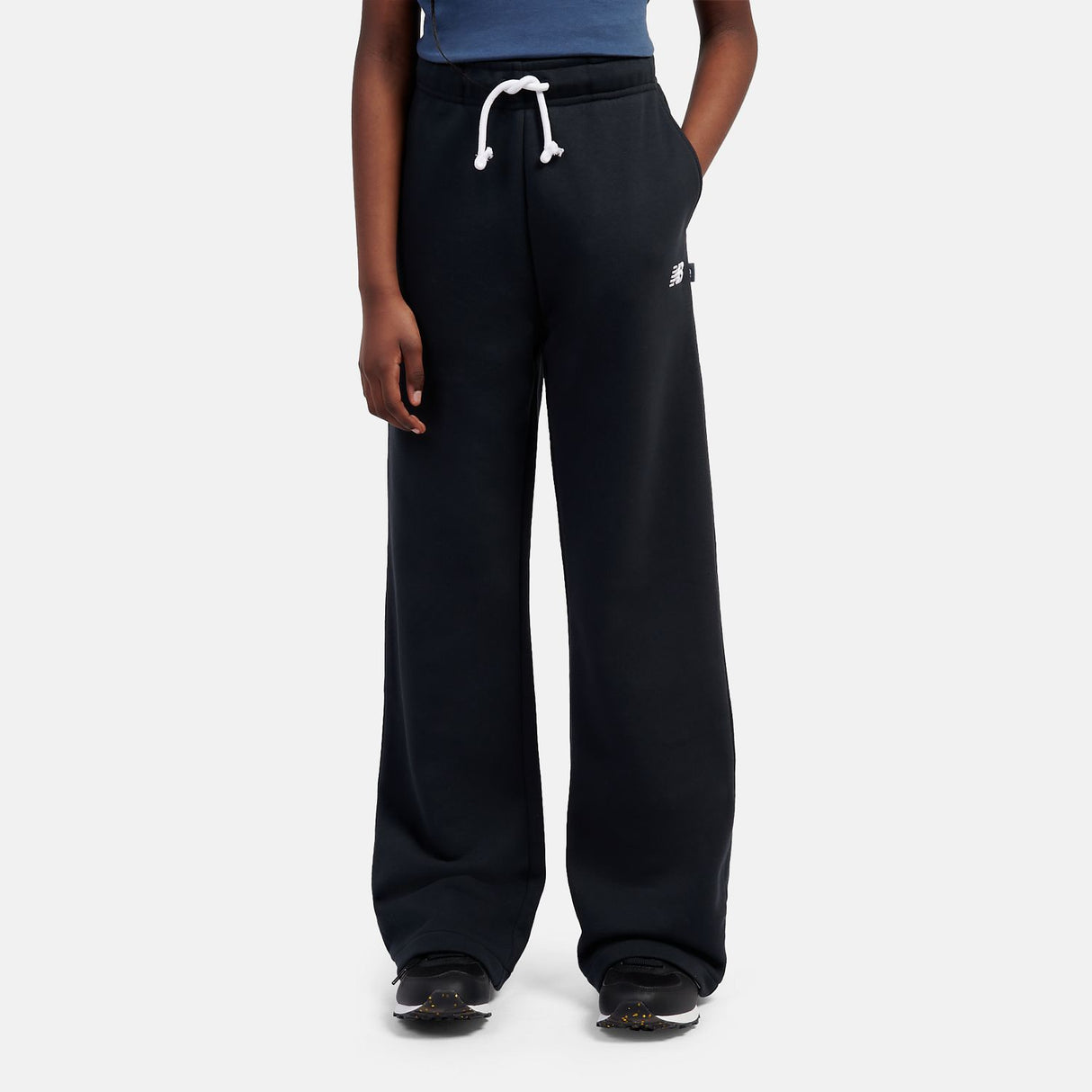 New Balance Girls' Small Logo Wide Leg Pants-5