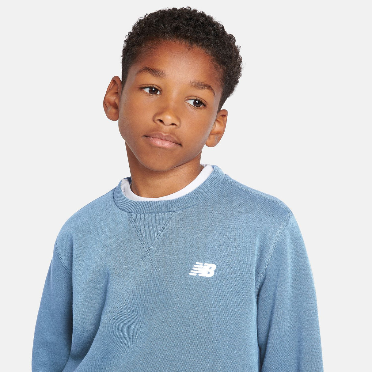 New Balance Boys' Brush Back Small Logo Crew-8