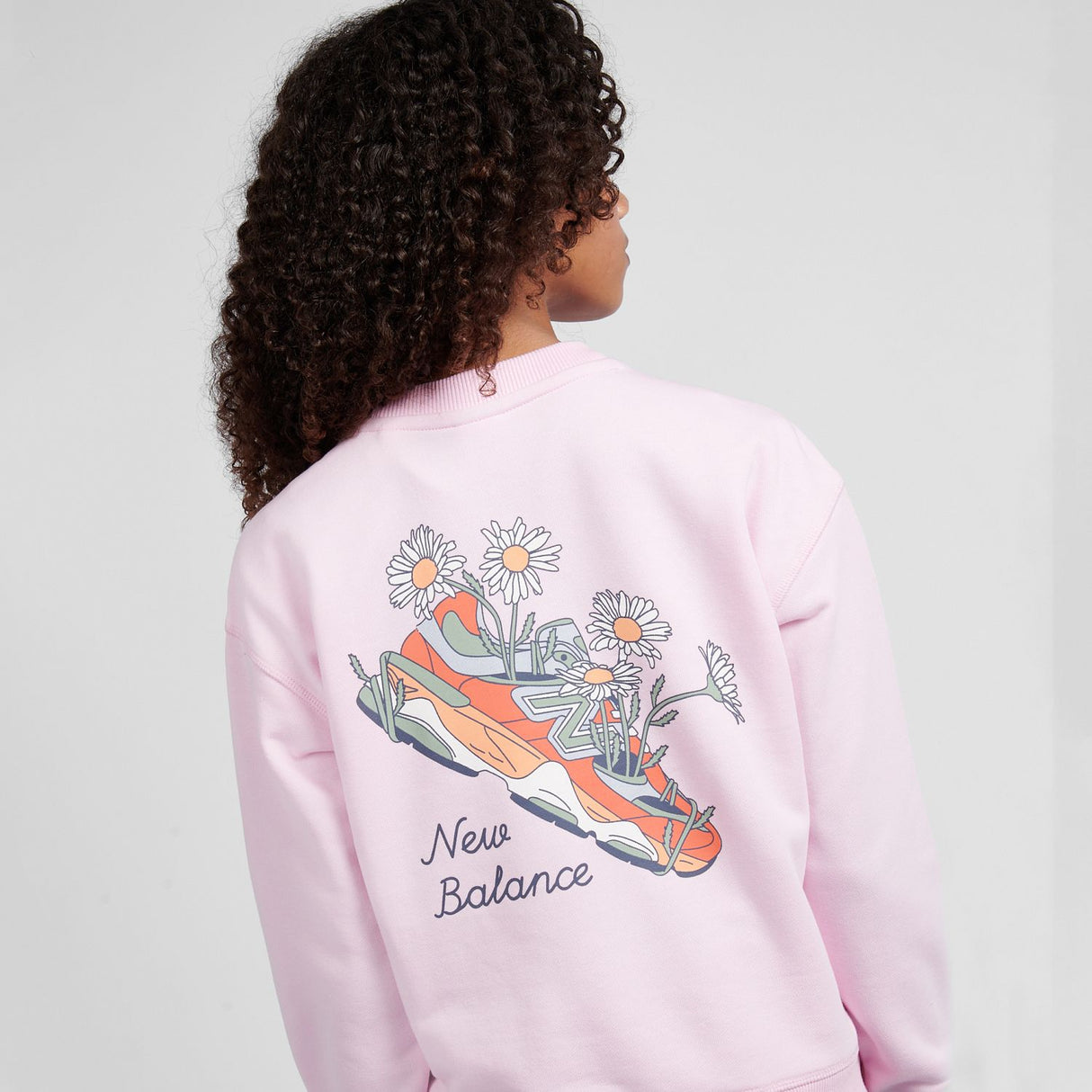 New Balance Girls' Flower Shoe Graphic Crew-9