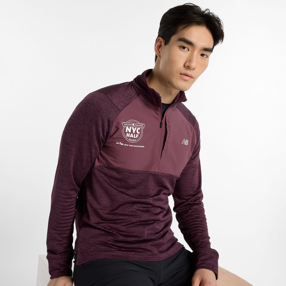 New Balance Men's United Airlines NYC Half Athletics Heat Grid 1/2 Zip-2