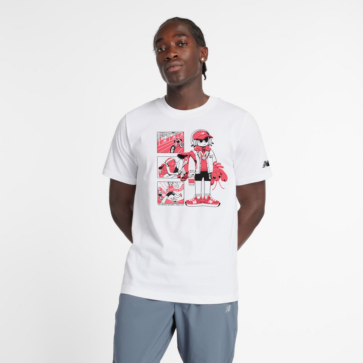 New Balance Men's Sport Jersey Logo T-Shirt-1