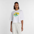 New Balance Women's Watercolor Yellow Boxy T-Shirt-1