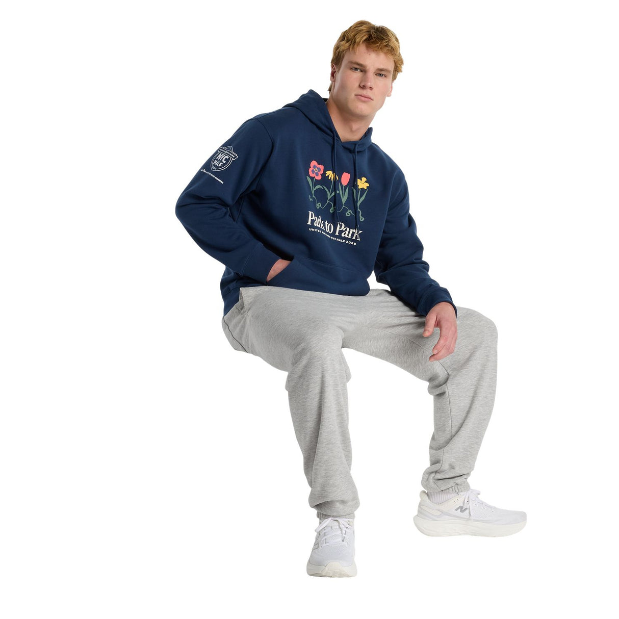 New Balance Men's United Airlines NYC Half French Terry Graphic Hoodie-2