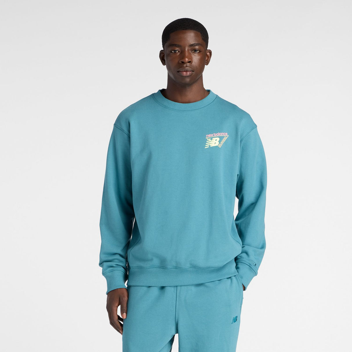 New Balance Men's Classic Tri-Logo French Terry Crew-2