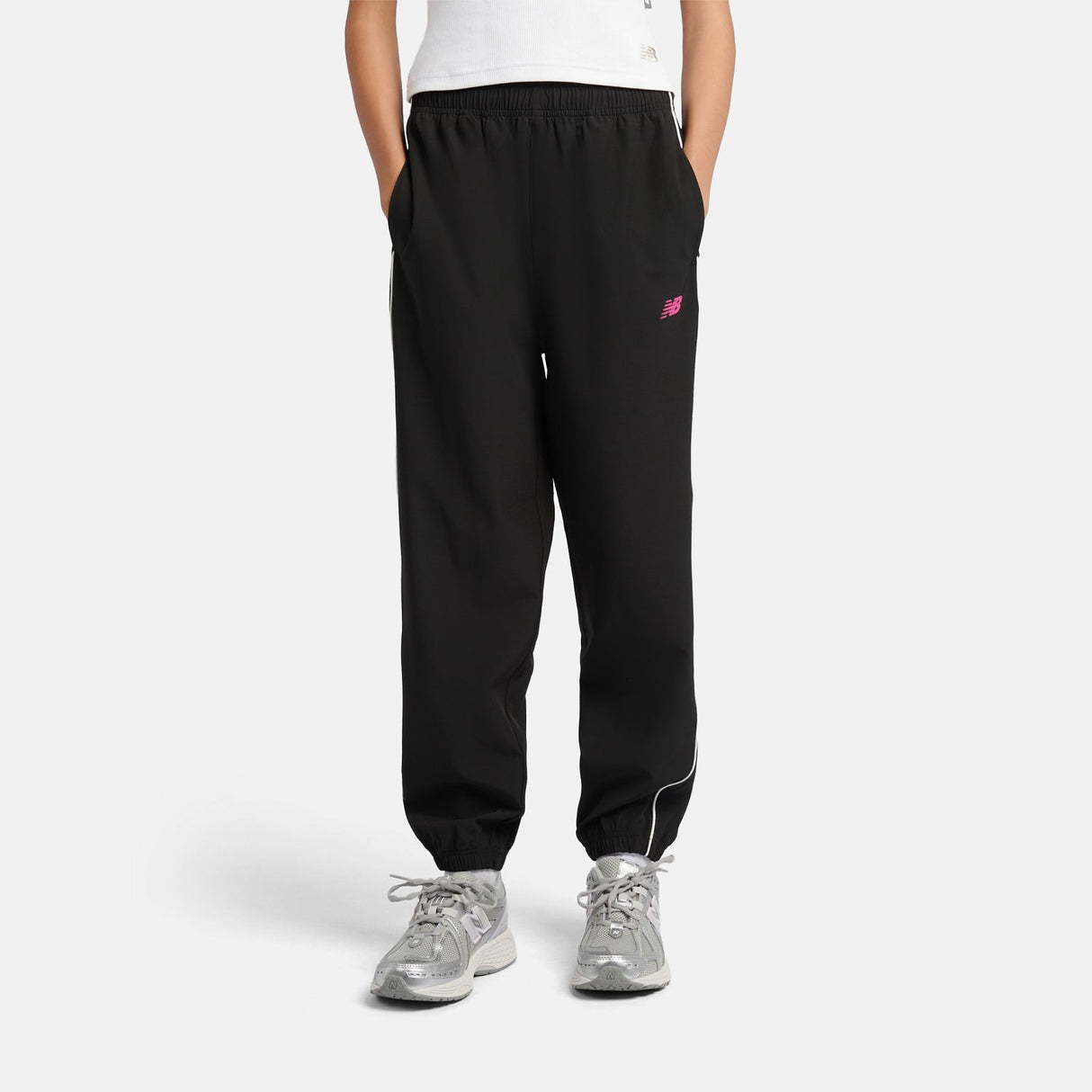 New Balance Girls' Contrast Piping Track Joggers-5