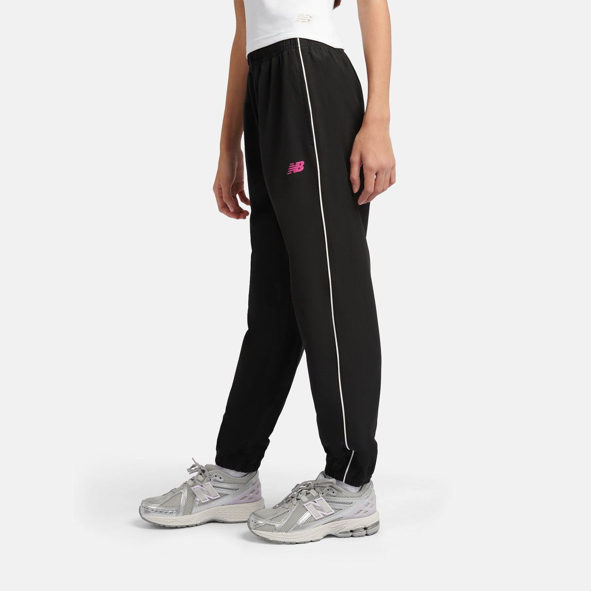 New Balance Girls' Contrast Piping Track Joggers-6