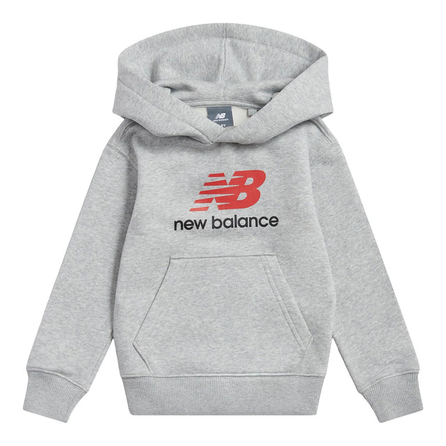 New Balance Boys' Brush Back Stacked Logo Hoodie-1