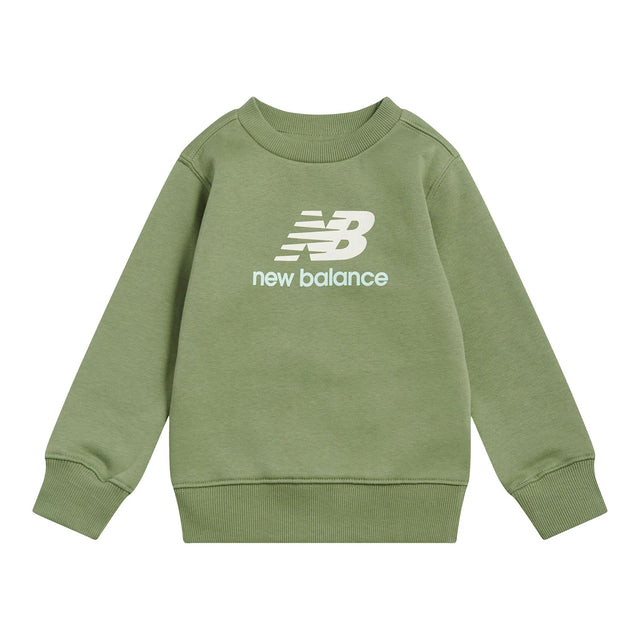 New Balance Boys' Brush Back Stacked Logo Crew-1