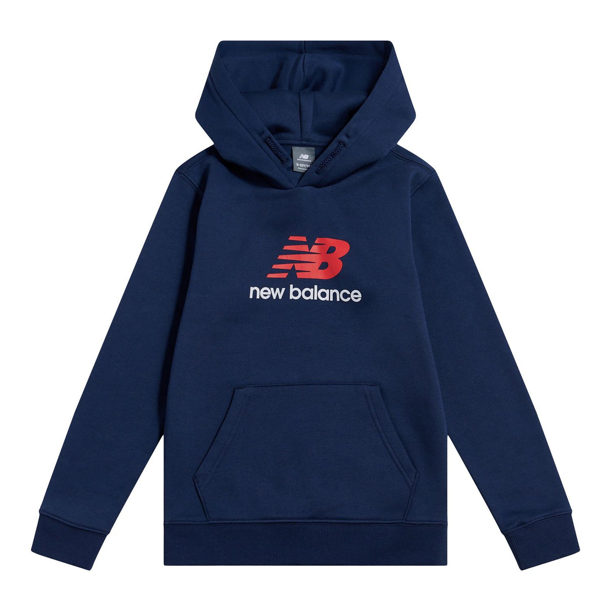 New Balance Boys' Brush Back Stacked Logo Hoodie-1