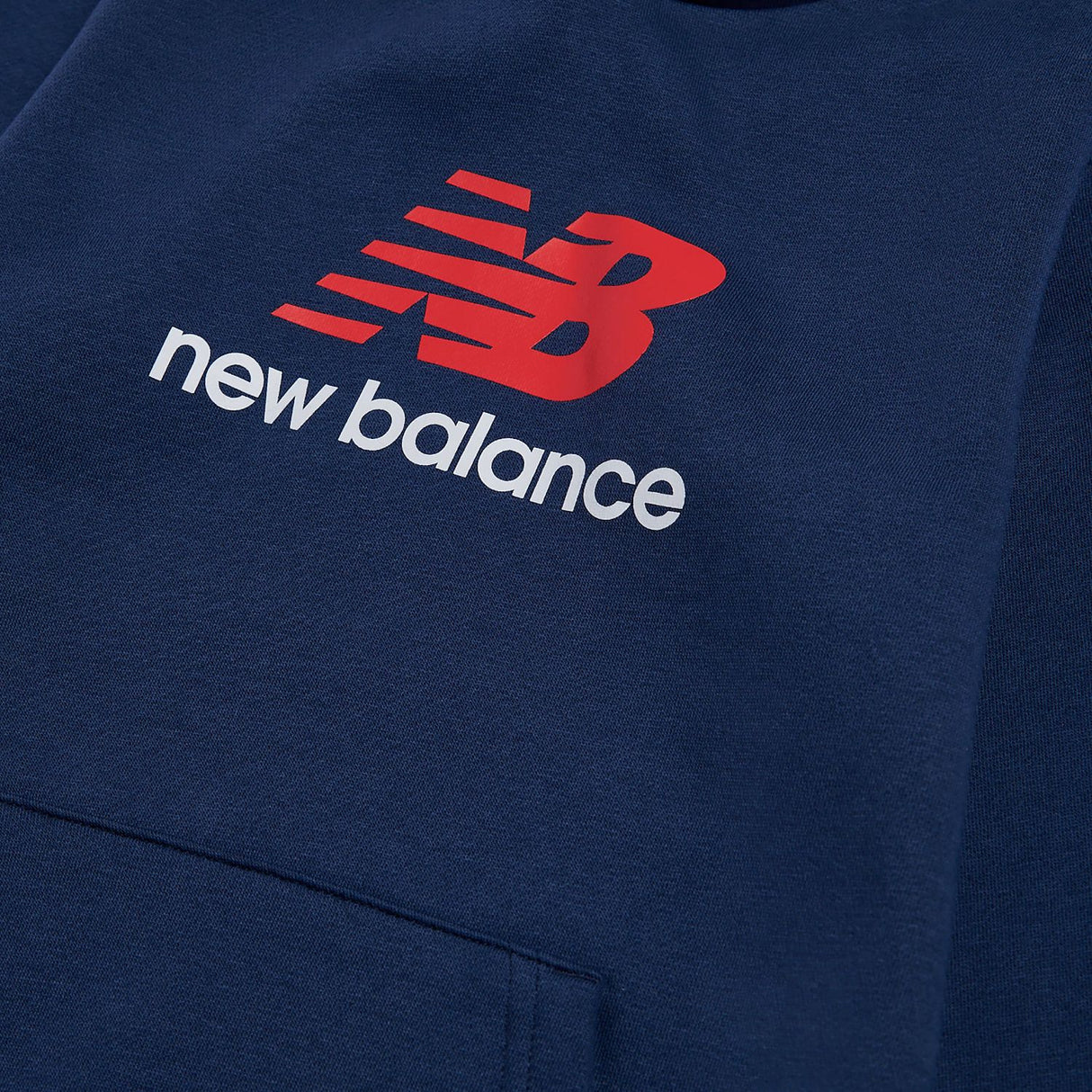 New Balance Boys' Brush Back Stacked Logo Hoodie-3